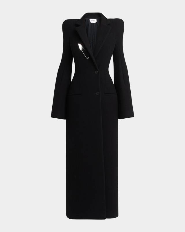 Long Wrap Suiting Wool Cashmere Coat